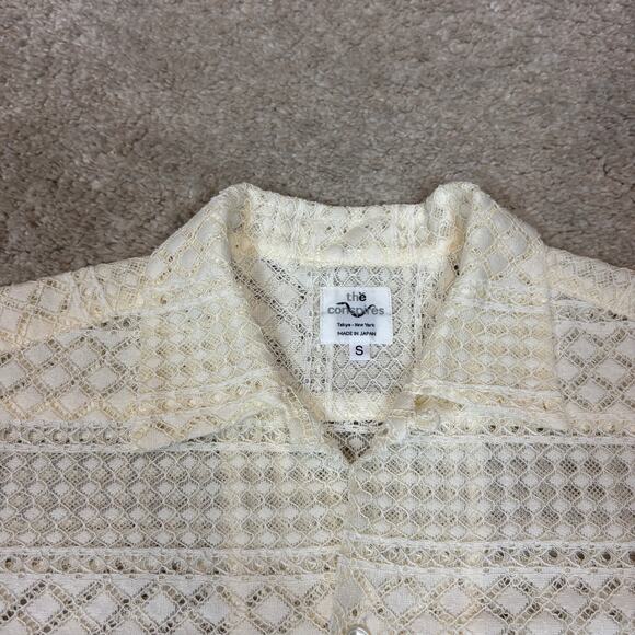The Conspires Rayon Button Up Knit Mesh Loop Collar Shirt Made in Japan Small - Picture 3 of 11